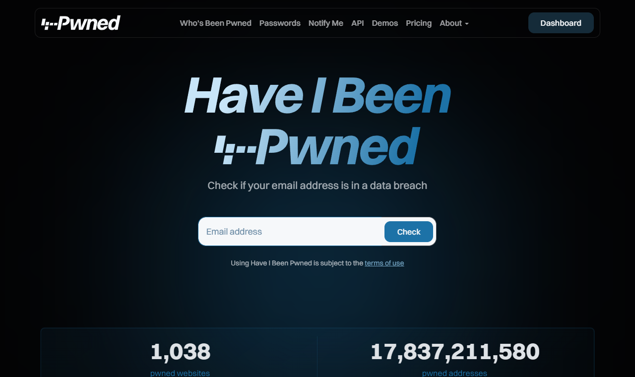 Have I Been Pwned，可查詢你的電子郵件是否出現在已知的外洩事件中